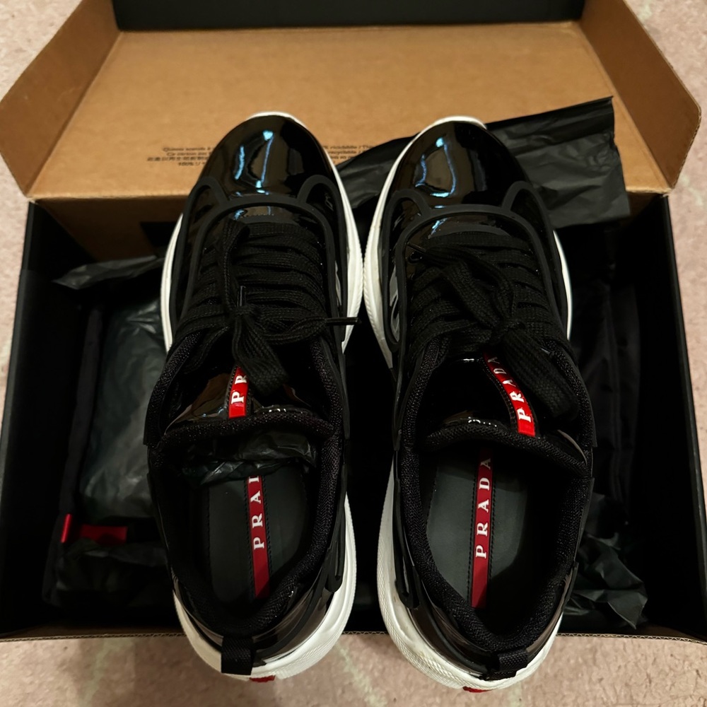 Prada patent leather sneakers